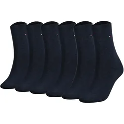 TOMMY HILFIGER Damen Socken, 6er Pack - Classic, Strümpfe, einfarbig Blau / 35-38