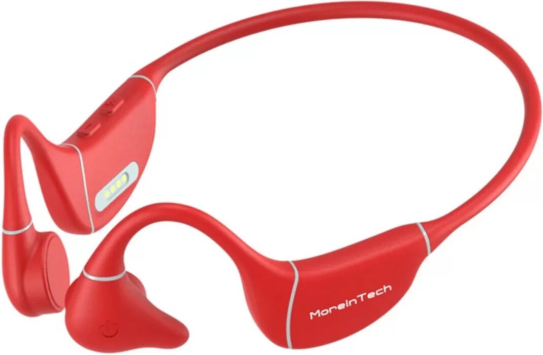 INF Seahorse Series Knochenleitungskopfhörer mit Bluetooth, integriertem MP3-Player, Silikon- und Titanlegierung, Bluetooth Rot