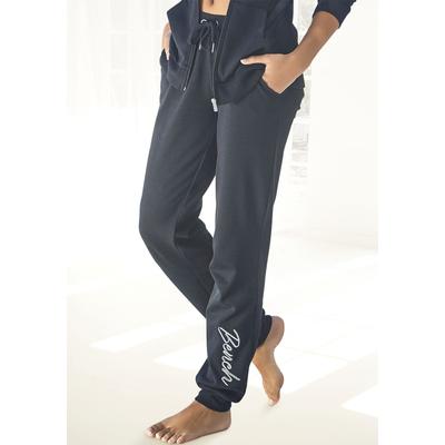 Relaxhose BENCH. LOUNGEWEAR, Damen, Gr. 44/46, N-Gr, schwarz, Interlock, Obermaterial: 100% Baumwolle, unifarben, bequem lang, Hosen Relaxhose, mit glänzender Logostickerei, Loungeanzug, Topseller