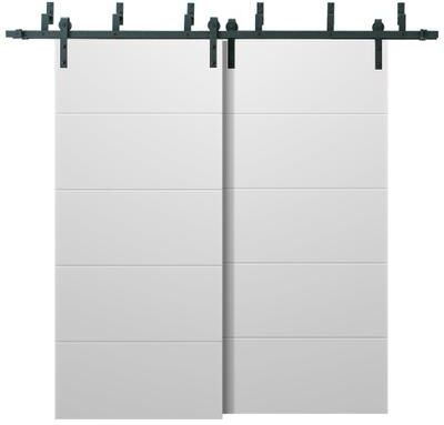 SARTODOORS Planum 0770 Painted White Wood Barn Bypass Doors