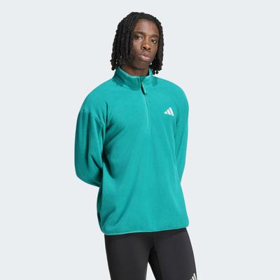 Rollkragenshirt ADIDAS PERFORMANCE "ADI365 RUNNING ESSENTIALS WINTERISED FLEECE HALF-ZIP", Herren, Gr. L, grün (equipment grün), Obermaterial: 100% Polyester, Shirts, mit Reißverschluss, climawarm Technologie, aus Polyester