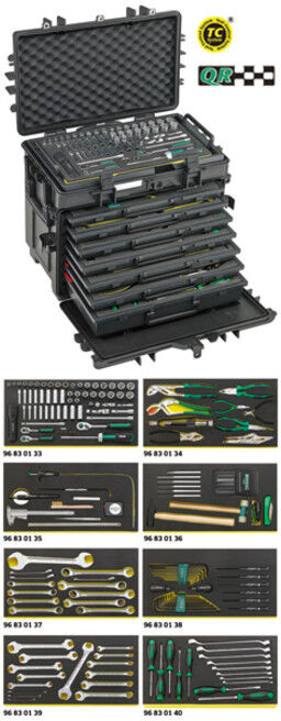 13221 WT/TS Kit AOG pour avions, dans coffre à outils à roulettes réf. 13217 163 Werkzeuge 29 kg ; Stahlwille (98814915)