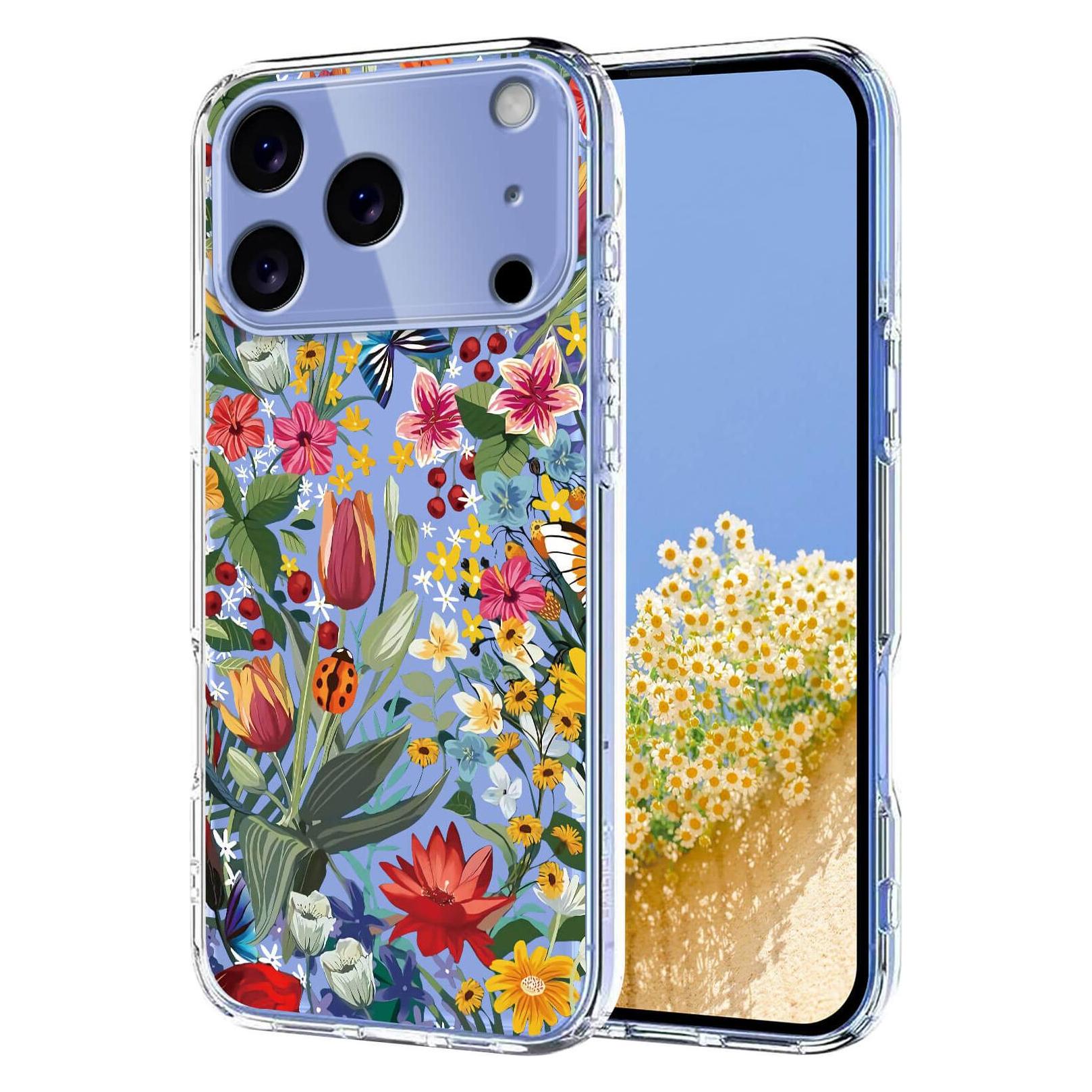 Cover-Discount iPhone 17 Pro - Silikon Gummi Hülle Blumen (Apple iPhone 17 Pro) (62884012)