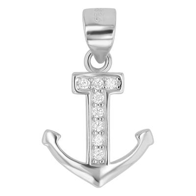 Ankeranhänger AKZENT "Ocean" aus 925 Sterlingsilber, rhodiniert, langlebig", silber (silberfarbig), Schmuckanhänger, Damen, Silber 925 (Sterlingsilber)