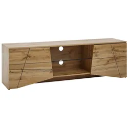 KADIMA DESIGN Lowboard Holz Eiche-Dekor 160x50x40 cm TV-Kommode mit zwei Türen, Design TV-Schrank Hoch, Fernsehtisch Fernsehschrank Modern, Fernsehkommode