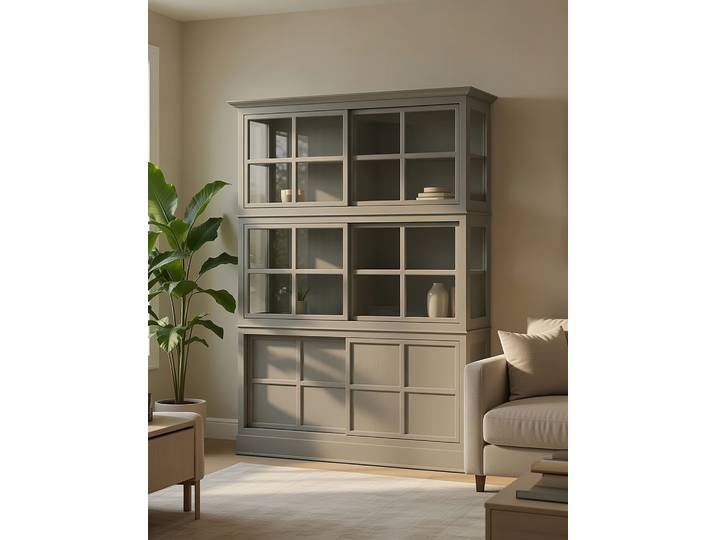 Vitrine 191 x 220 x 49cm Gris/Granit