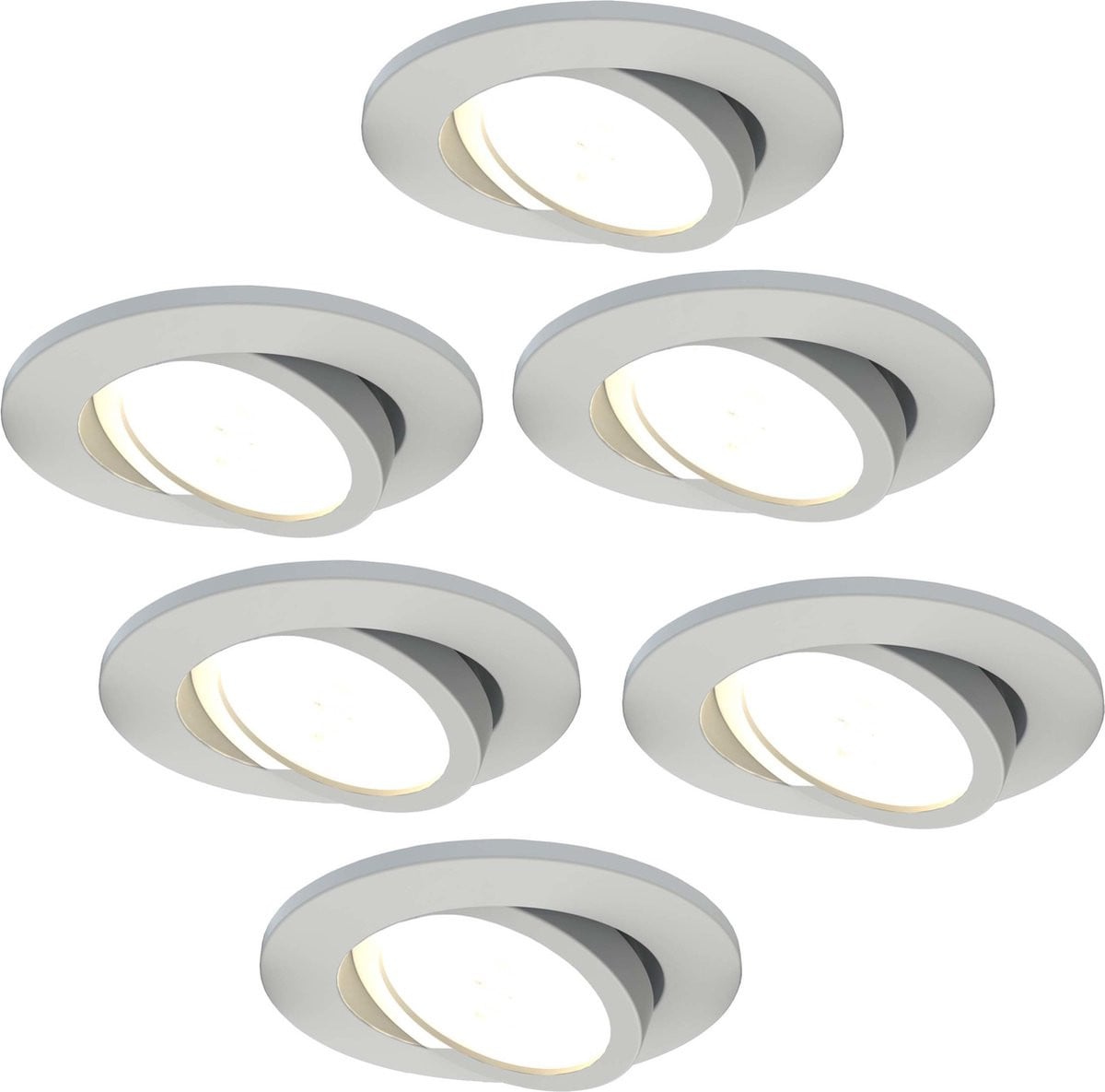 Ledvion Set van 6 LED Inbouwspots - Wit - Dimbaar - 7W - IP65 - CCT - COB - Rond - Ø90mm