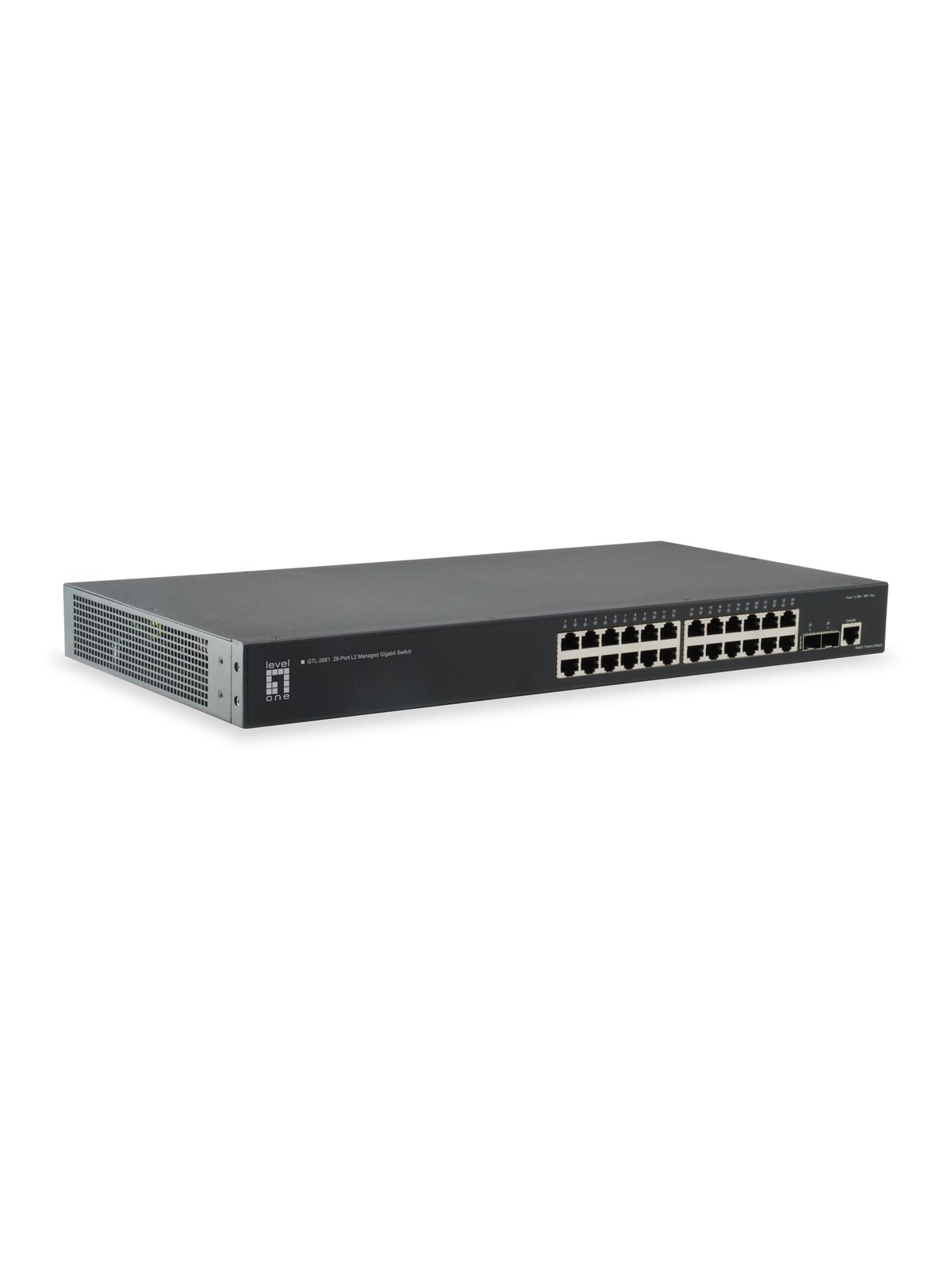LevelOne GTL-2661 KILBY 26-Port L2 Managed Gigabit Switch 24 Gigabit RJ45 Ports 2 x 10G SFP+ Uplinks