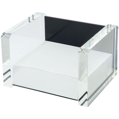 WEDO Zettelbox Exclusiv Acryl gefüllt glasklar schwarz Packung mit 20 Stück