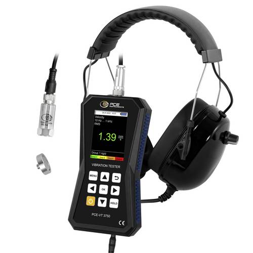 PCE Instruments Schwingungsmessgerät PCE-VT 3750 inkl. Kopfhörer |automatische ISO 10816-3 Bewertung |farbiges Display