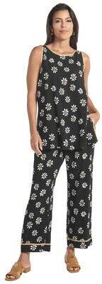 Masseys Sunshine Set (Size 12) Black/Daisy, Cotton,Linen,Rayon