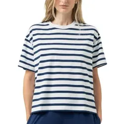 Mey Breezy Stripes T-Shirt Weiß/Marine Baumwolle Small Damen