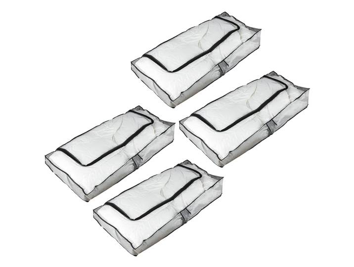 4er-Set Unterbettkommode, transparent, 102 x 45 x 15 cm