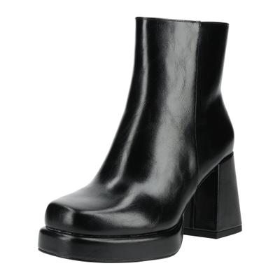 High-Heel-Stiefelette BUFFALO "Buffalo Stiefelette Lederimitat", Damen, Gr. 40, schwarz, Lederimitat, Schuhe