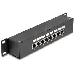 Delock 10" Kupplungs-Patchpanel 8 Port Cat.6, Server Zubehör, Schwarz