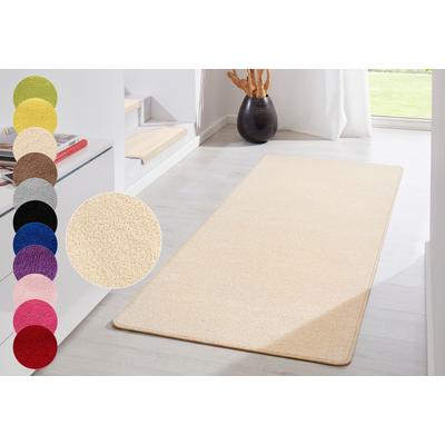 Teppich HANSE HOME "Fancy" Gr. 12, beige, B:80cm H:7mm L:200cm, Kunstfaser, Teppiche, Teppich, Kurzflor, Läufer, uni, gekettelt, Wohnzimmer, Schlafzimmer, Esszimmer