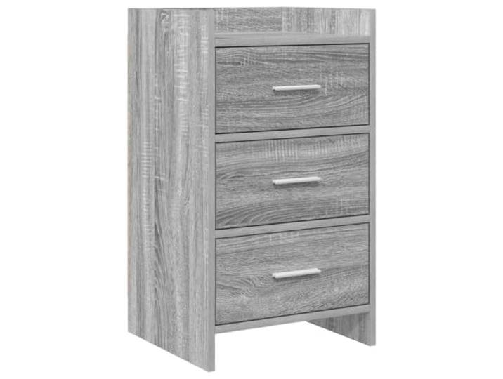 KDVXBCQJH Nachttisch mit 3 Schubladen 40x36x70 cm Grau Sonoma Kompakte Beistellkommode für das Schlafzimmer mit Metallgriffen, solider Konstruktion und pflegeleichter Oberflächenstruktur.