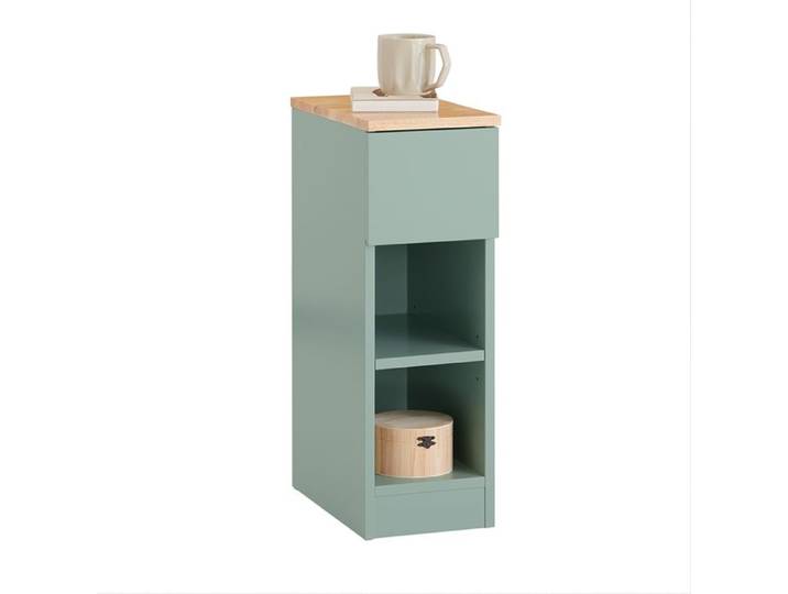 SoBuy Bout de Canapé avec Tiroir FBT111-GR Table d'Appoint Rangement pour Salon et Chambre Vert L20xP35xH61 cm