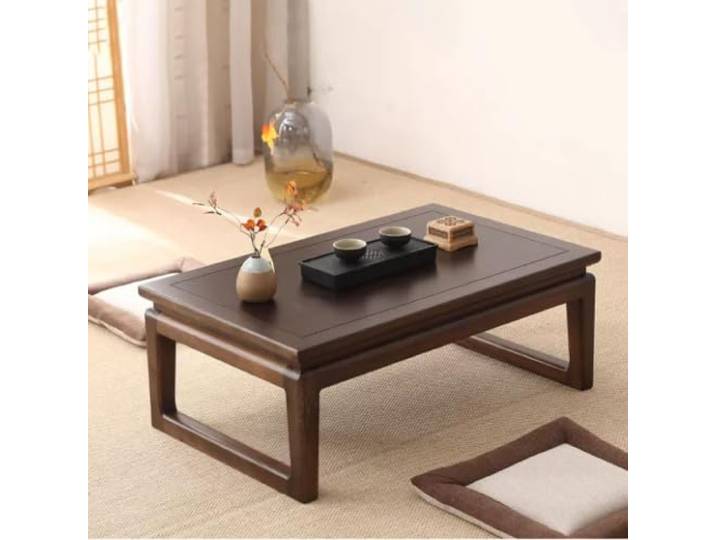 CFMAIF Teetisch, Couchtisch aus Massivholz, zum Sitzen auf dem Boden Couchtisch, Beistelltisch, Altartisch für Meditation, tragbar (50 cm / 19.6in)