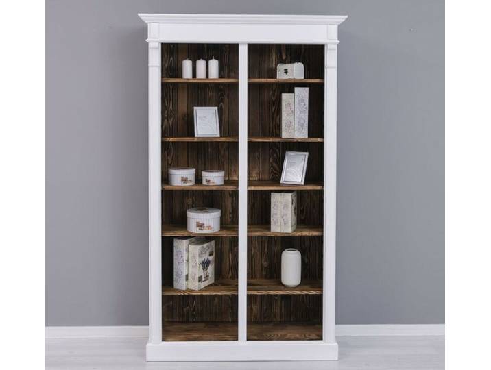 Landhausstil Holzregal Salzburg, weiß-braun