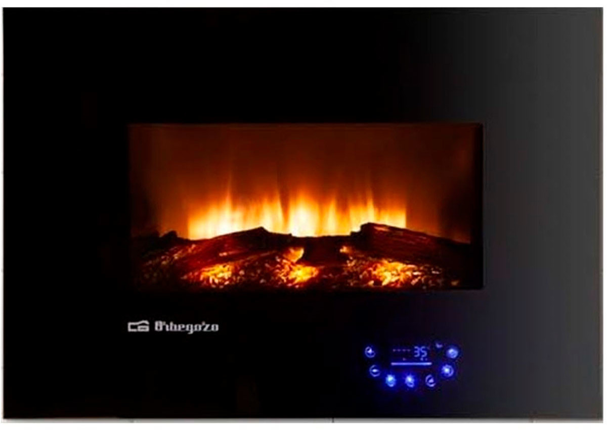 Orbegozo CM 8000, Wandmontierbarer Kamin, Geschlossen, Elektro, Schwarz, Drinnen, Horizontal