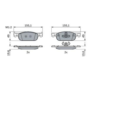 Bosch Bremsbeläge vorne (Satz) [Hersteller-Nr. 0986424021] für Renault, Dacia, Lada