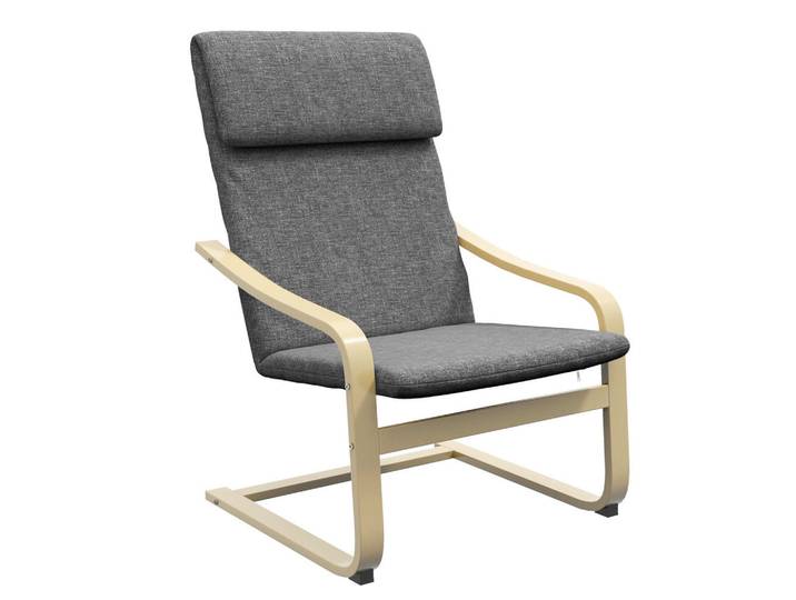 ComfortXL Schwingstuhl De-13294 geschwungene Armlehnen & Leinenbezug Grau, Metall, 65x98x79 cm, Esszimmer, Stühle, Schwingstühle