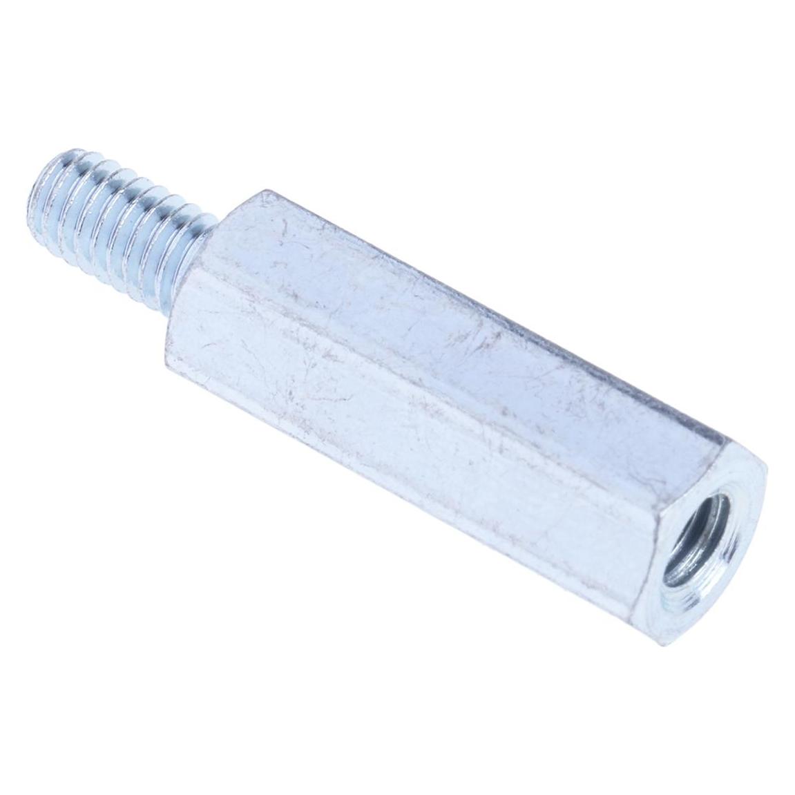 RS PRO Threaded spacer,mild steel,M4x20mm,M/F (8066575)