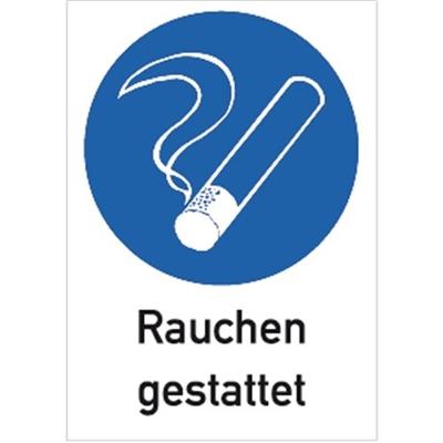 Schild Rauchen gestattet, Kombischild, Kunststoff, 210x297 mm