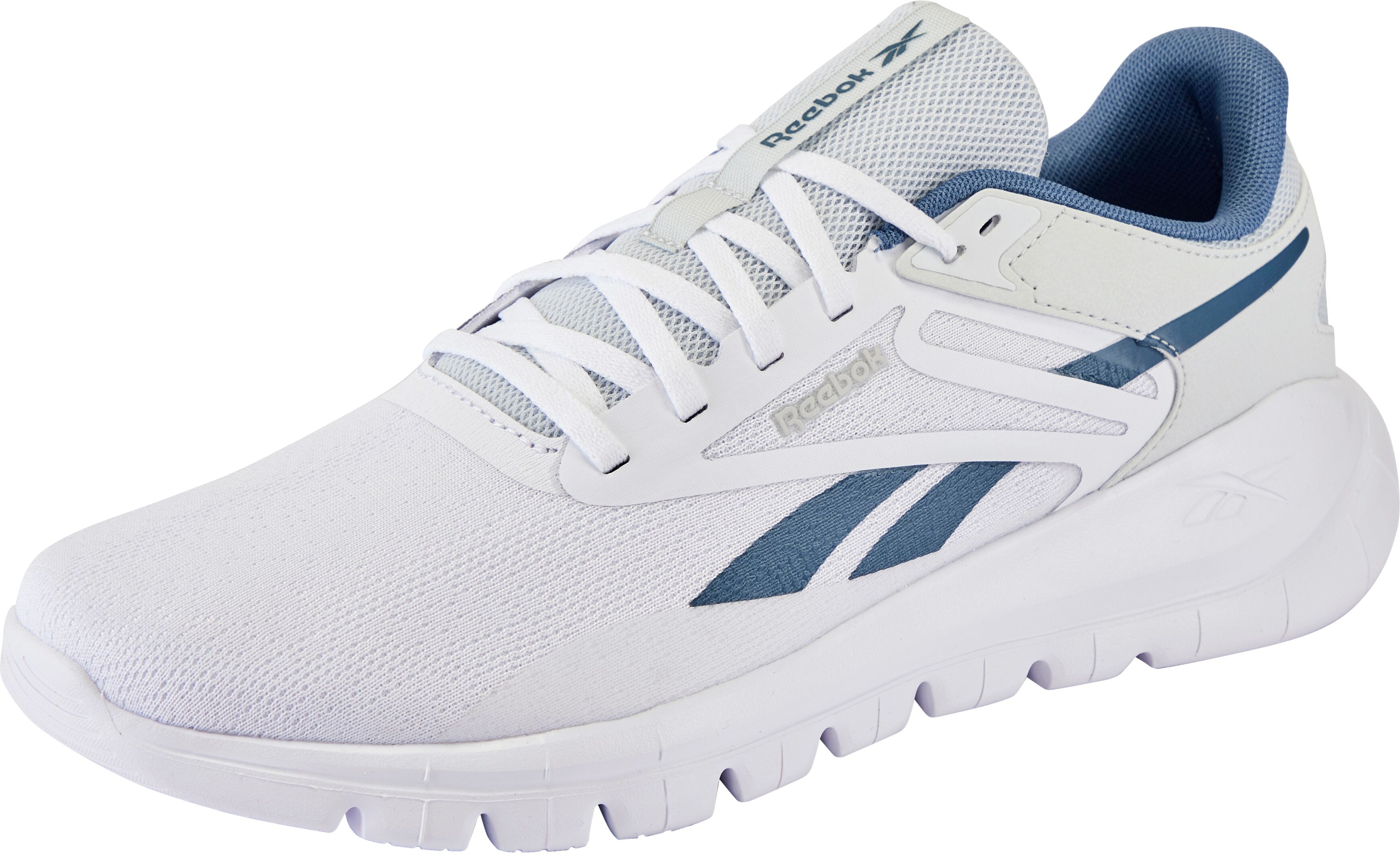 Trainingsschuh REEBOK "SPLIT FLEX", Herren, Gr. 45, blau (footwear weiß, moon, shadow), Synthetik, Textil, Schuhe Trainingsschuh, ideal für Gym und Fitnessstudio footwear weiß, moon, shadow 45