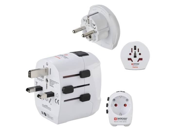 Hama World Travel Pro Light USB Travel Adapter 3 Pins, 2 x USB