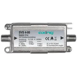 Axing SVS4-00 SAT-Leitungsverstärker, 47 - 862 MHz, 950 - 2400 MHz, 12 - 14 dB, 14 - 17 dB SVS00400 SVS 4-00