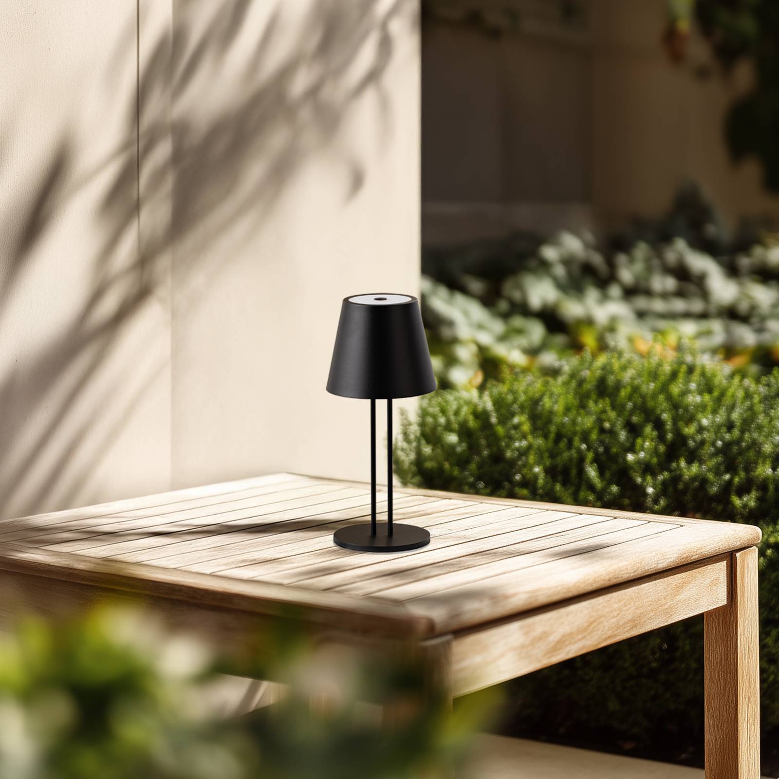 Lindby LED genopladelig bordlampe Janea TWIN, sort, metal Lindby, dæmpbar, Sort, Metal, Moderne
