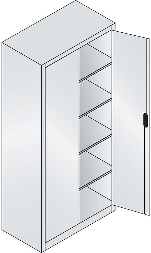 ACURADO Universalschrank, BxT 930 x 500 mm, reinweiß / reinweiß C+P