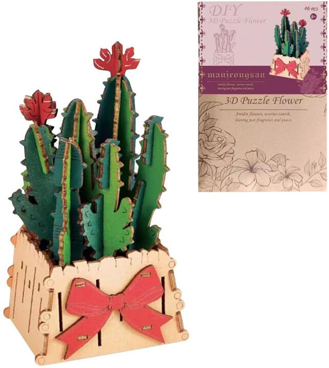 Puzzle 3D en bois Cactus 46 pcs - IR Toys