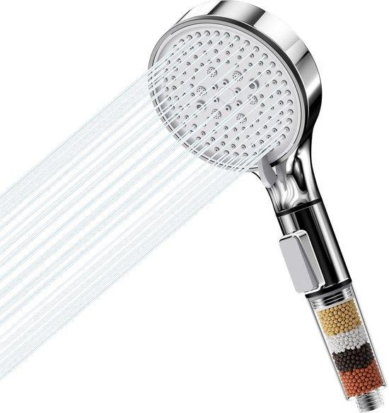 Ibenzoa Handdouche met 5 straalstanden en mineraalsteenfilter, chroomafwerking