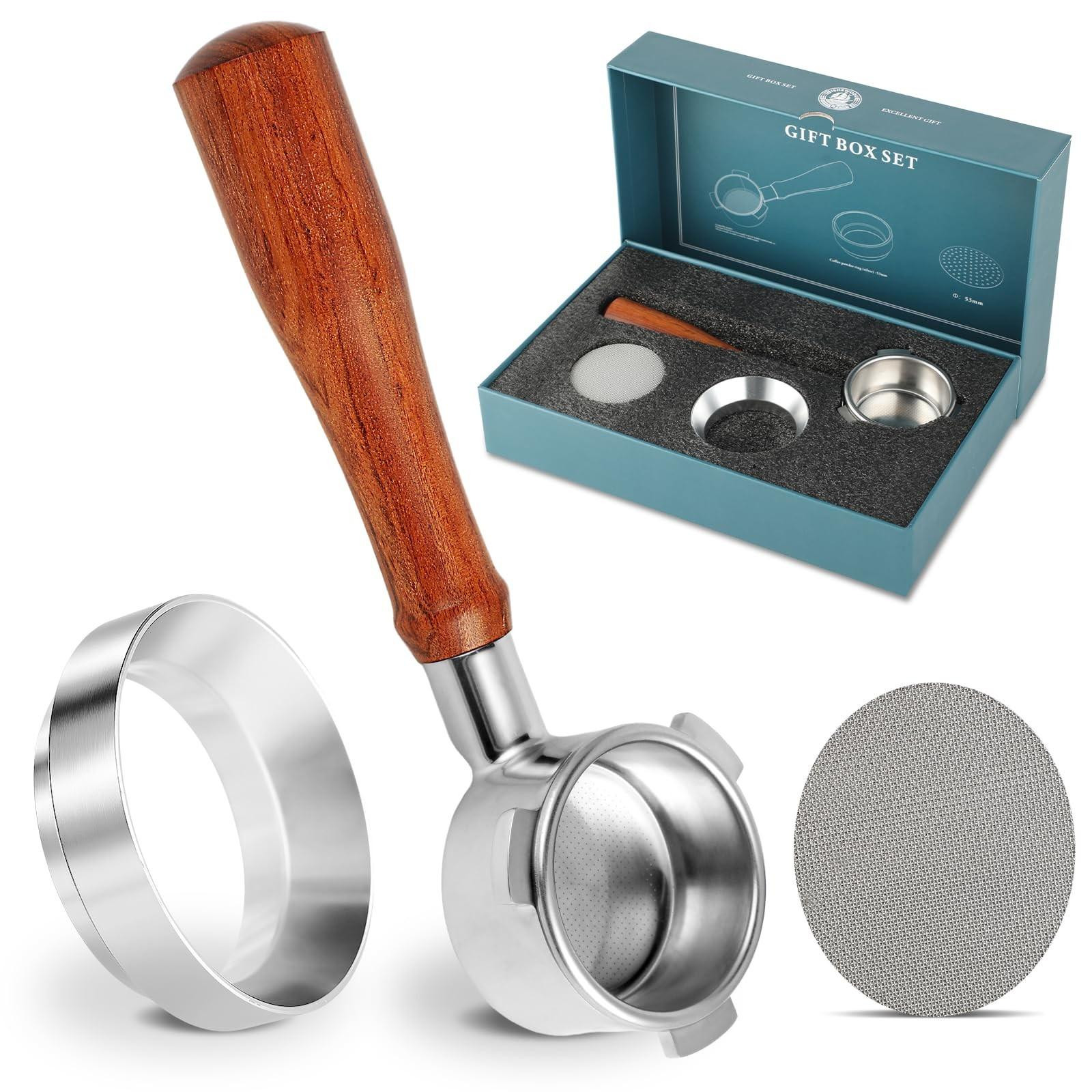 54mm Bottomless Portafilter met Dubbele Puck Screen voor Espresso Machines