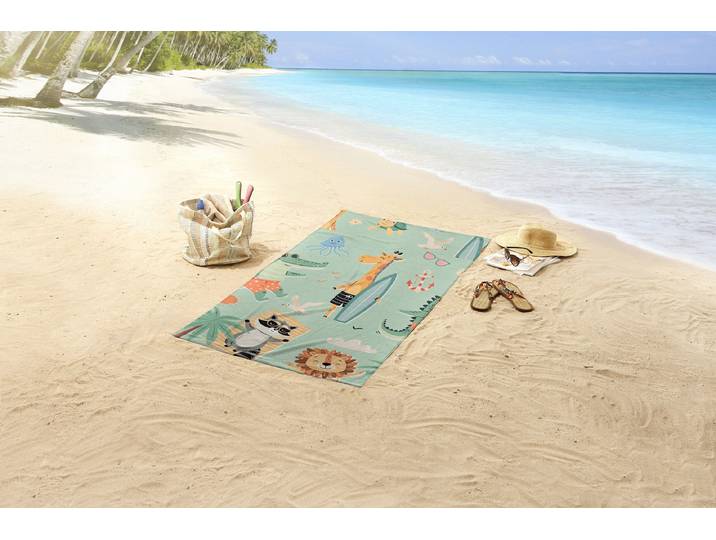 Serviette de plage enfant Soleil 75 x 150cm Vert