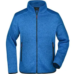 Strickfleece-Jacke "JN762" - XL - royal-melange