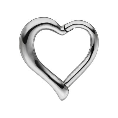 Nasenpiercing JOBO, silber (edelstahlfarben), Piercings, Damen, Edelstahl, Segmentring Herz Edelstahl