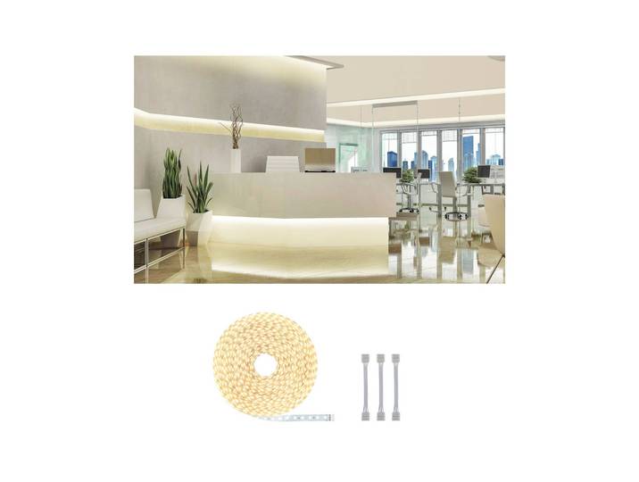 Paulmann MaxLED 500 LED-Strip IP20, 20m warmweiß, alu / grau / zink, für Wohn- / Esszimmer, Kunststoff