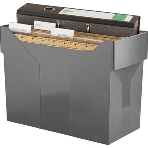 Böttcher-AG Hängeregister-Box A4, für 20 Hängemappen, ohne Deckel, silber