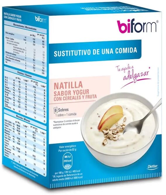 Biform PUDINS DE IOGURTE COM CEREAIS E FRUTA 6 Saquetas de 52g Iogurte-Cereais