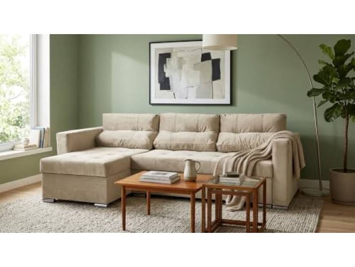 Family Meble Ecksofa Varius Royal Aura mit Schlaffunktion und 2 Bettkästen, Ecke rechts – Variante Royal 26