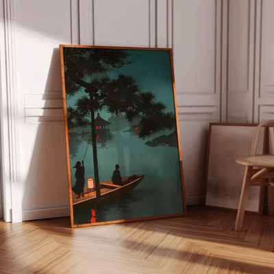 Inspire Curations Japanese Zen Pine Tree Canvas Poster Minimalist Oriental Wall Art Decor tl1752 50x75cm No Frame