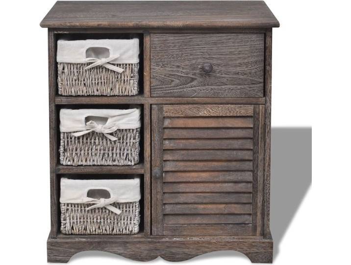 vidaXL Commode avec 3 paniers Marron