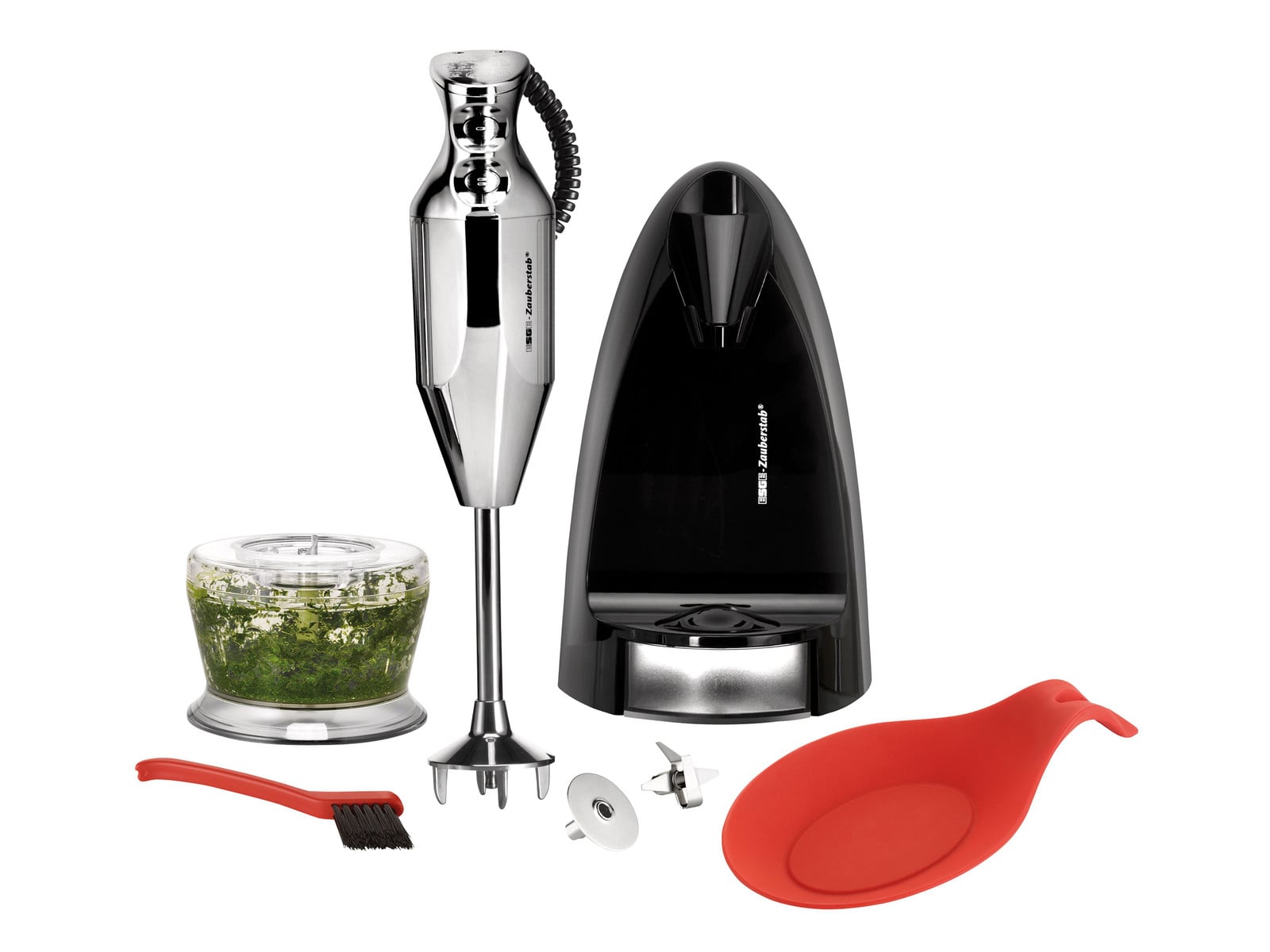 ESGE Stabmixer ESGE-Zauberstab M 200, chroom, 200 Watt, met hakmolen en basisstation