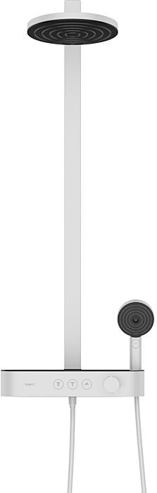 Hansgrohe Pulsify S Showerpipe   24240700 mit Brausethermostat Shower Tablet Select 400, mattweiß