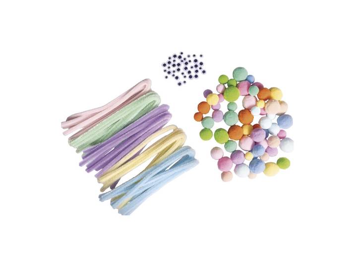 Pompon Chenille Wackelaugen Mix, sortiert, SB-Btl. 125Stück