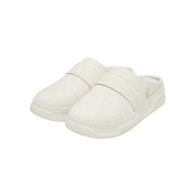 Sandale KARL KANI "Karl Kani Samo Slipper", Damen, Gr. 38, weiß (beige), Leder, Schuhe Sandale